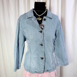 Chadwicks Striped Denim Jacket – Women's M
